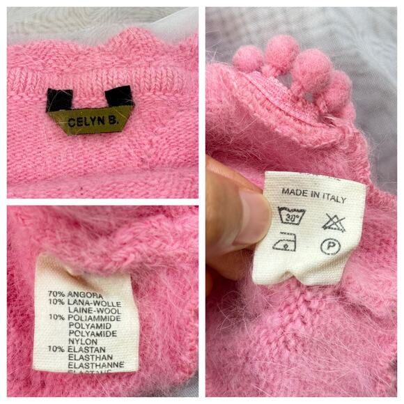 Italian Vintage baby pink knit angora top with sequins embellishments (XS/S) - Picture 13 of 13